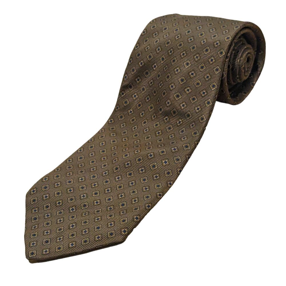 Brooks Brothers Makers 100% Silk Geometric Brown Tie - Preowned - Picture 2 of 3